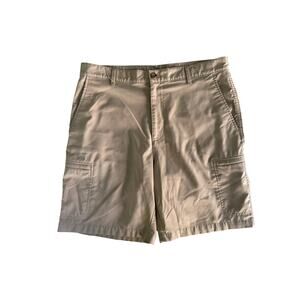 CHAPS GOLF, SIZE 34, KHAKI GOLF CARGO SHORTS